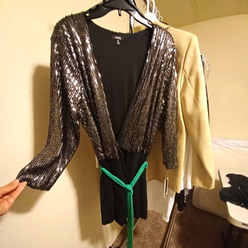 XOXO Black and Silver Sequin Jump Suit  Juniors Size Time For HOLIDAYS 🎄